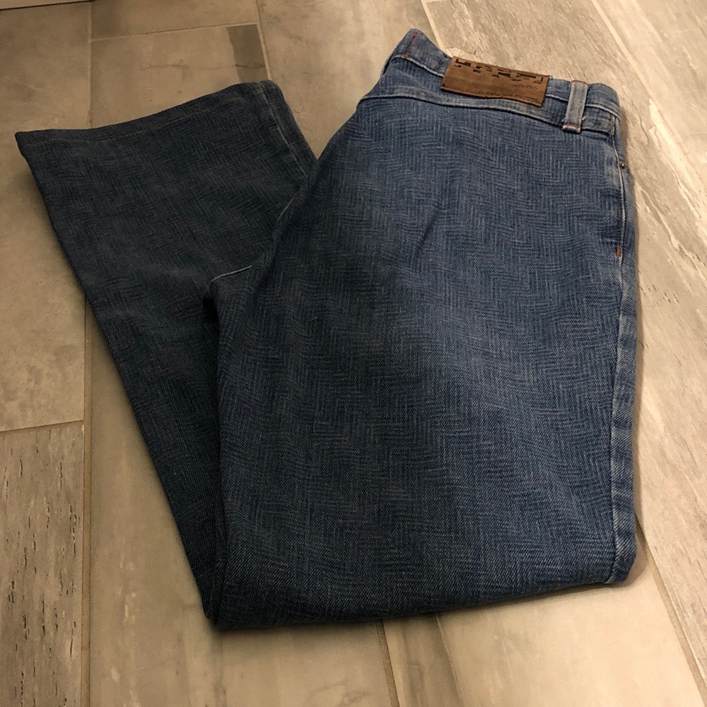 VTG Y2K Fractal Jeans Size 8P Chevron Print NWOT